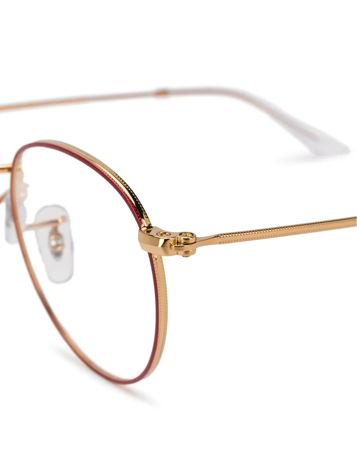 Ray-Ban ラウンドワイヤーフレーム眼鏡 ゴールド - 画像3