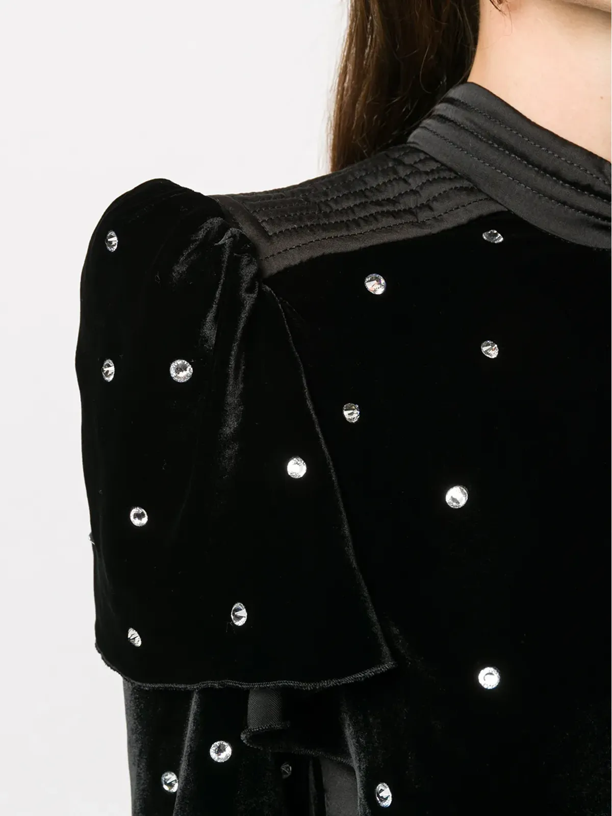 Philosophy Di Lorenzo Serafini クリスタルエンベリッシュドベルベットイブニングドレス - 画像5
