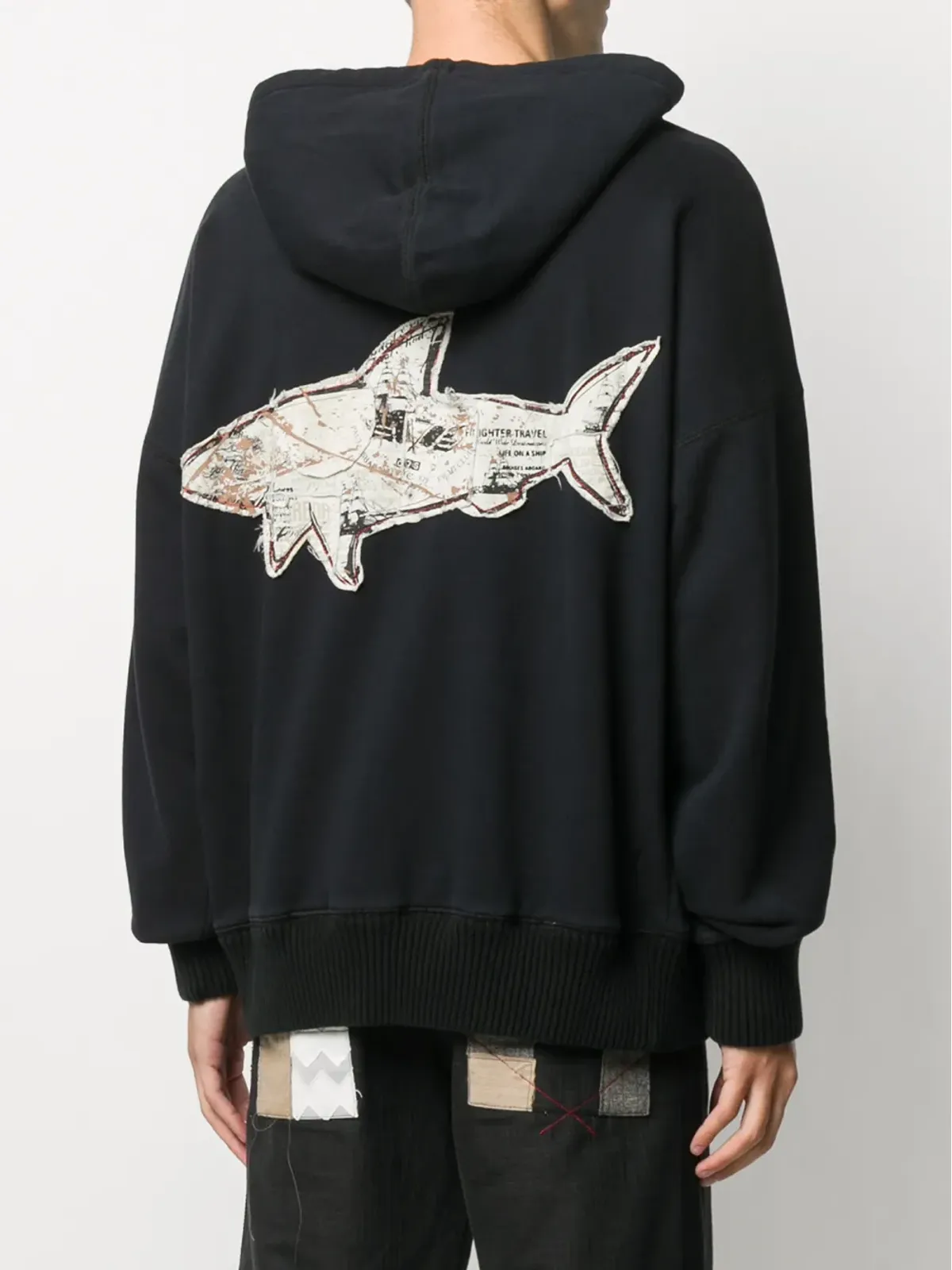 Paul & Shark スラウチー ロゴ刺繍 フード付きパーカー - 画像4