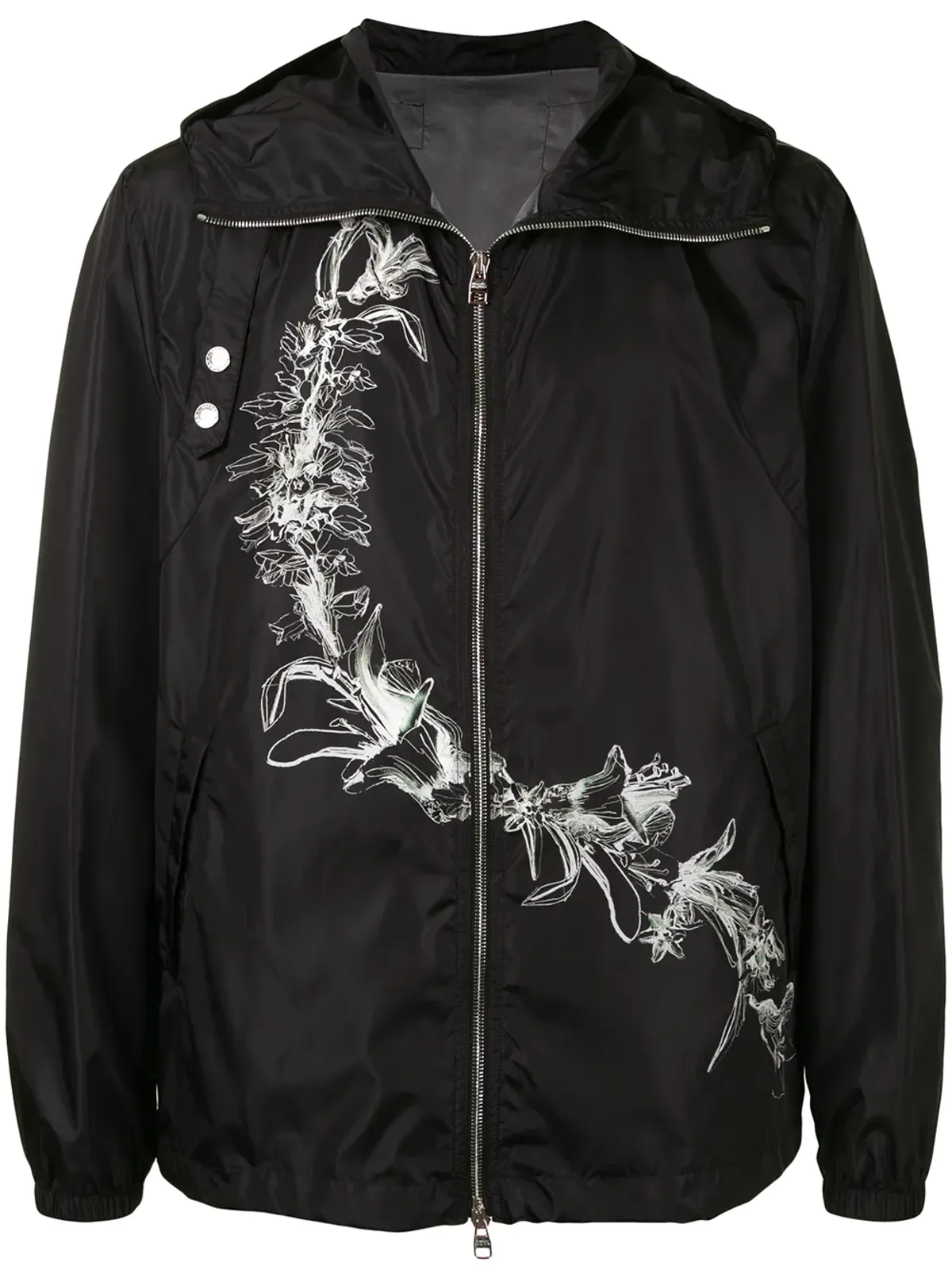Alexander McQueen 花柄プリントのジップフロントフードジャケット - 画像1