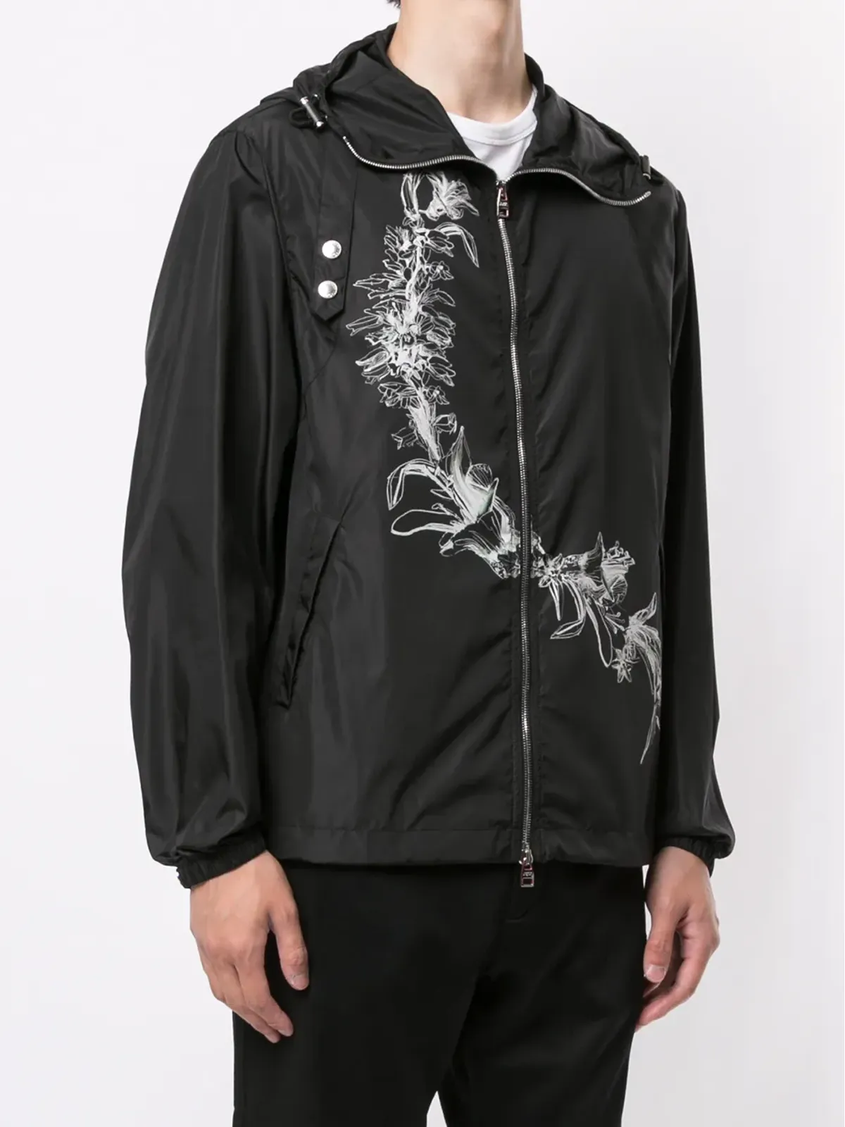 Alexander McQueen 花柄プリントのジップフロントフードジャケット - 画像3