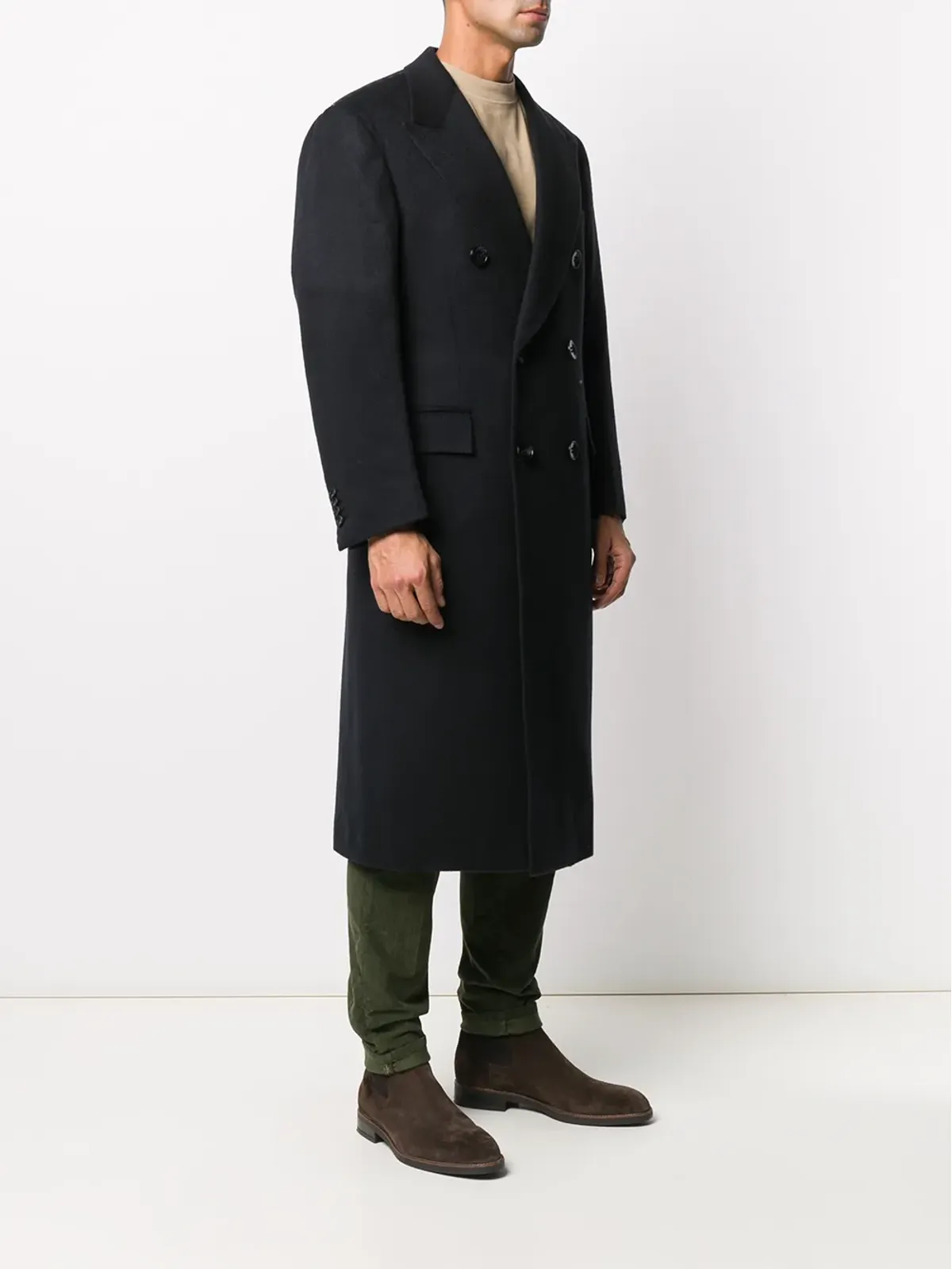 Kiton ダブルブレスト カシミヤ コート - 画像3