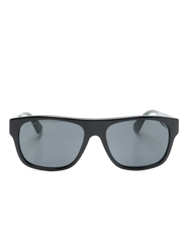 Gucci Eyewear Gucci Eyewear ロゴ刻印サングラス - ブラックの商品画像