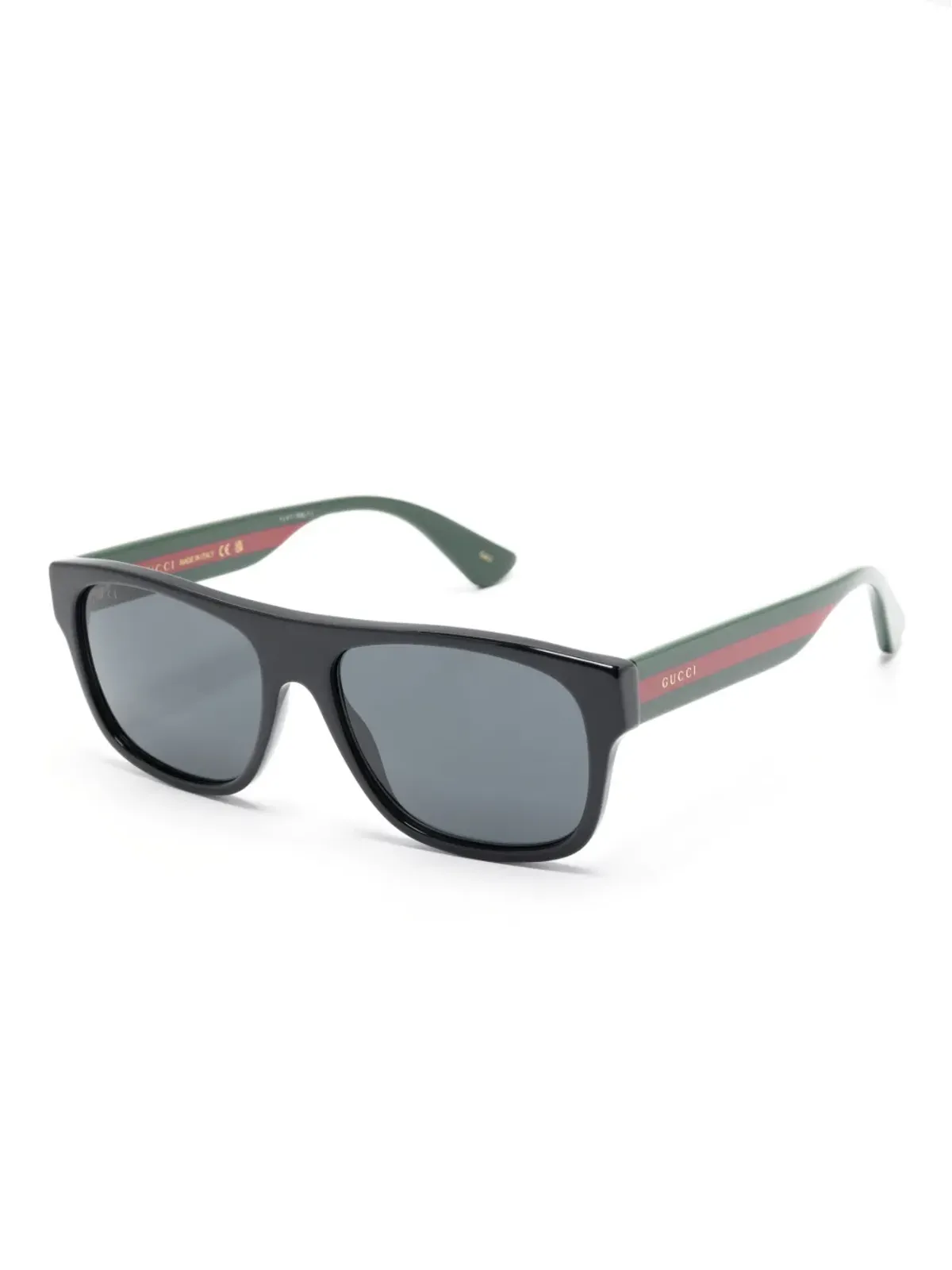 Gucci Eyewear ロゴ刻印サングラス - ブラック - 画像2
