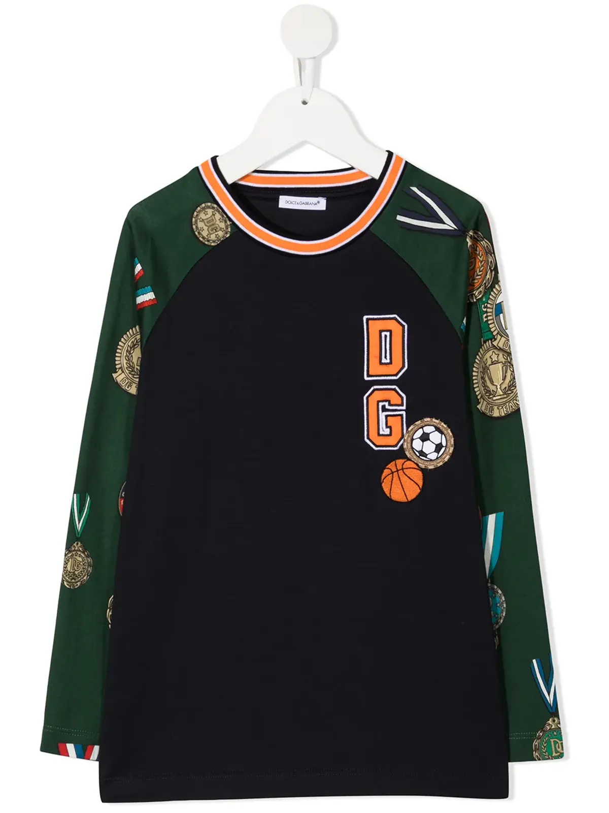 Dolce & Gabbana Kids ロゴパッチ長袖Tシャツ - 画像1