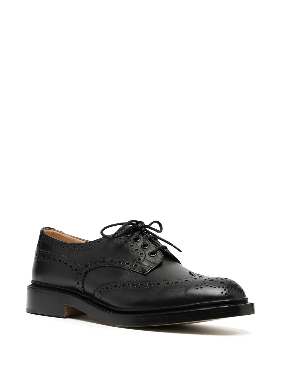 Tricker's ブラック レザー ダービーシューズ - 画像2