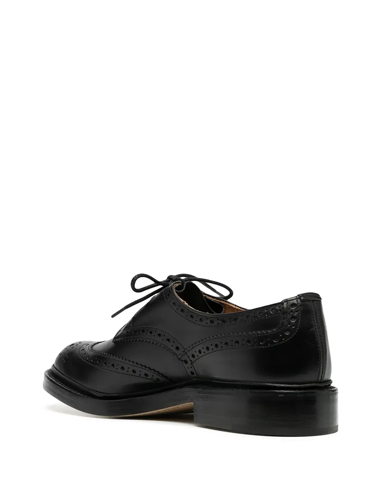 Tricker's ブラック レザー ダービーシューズ - 画像3