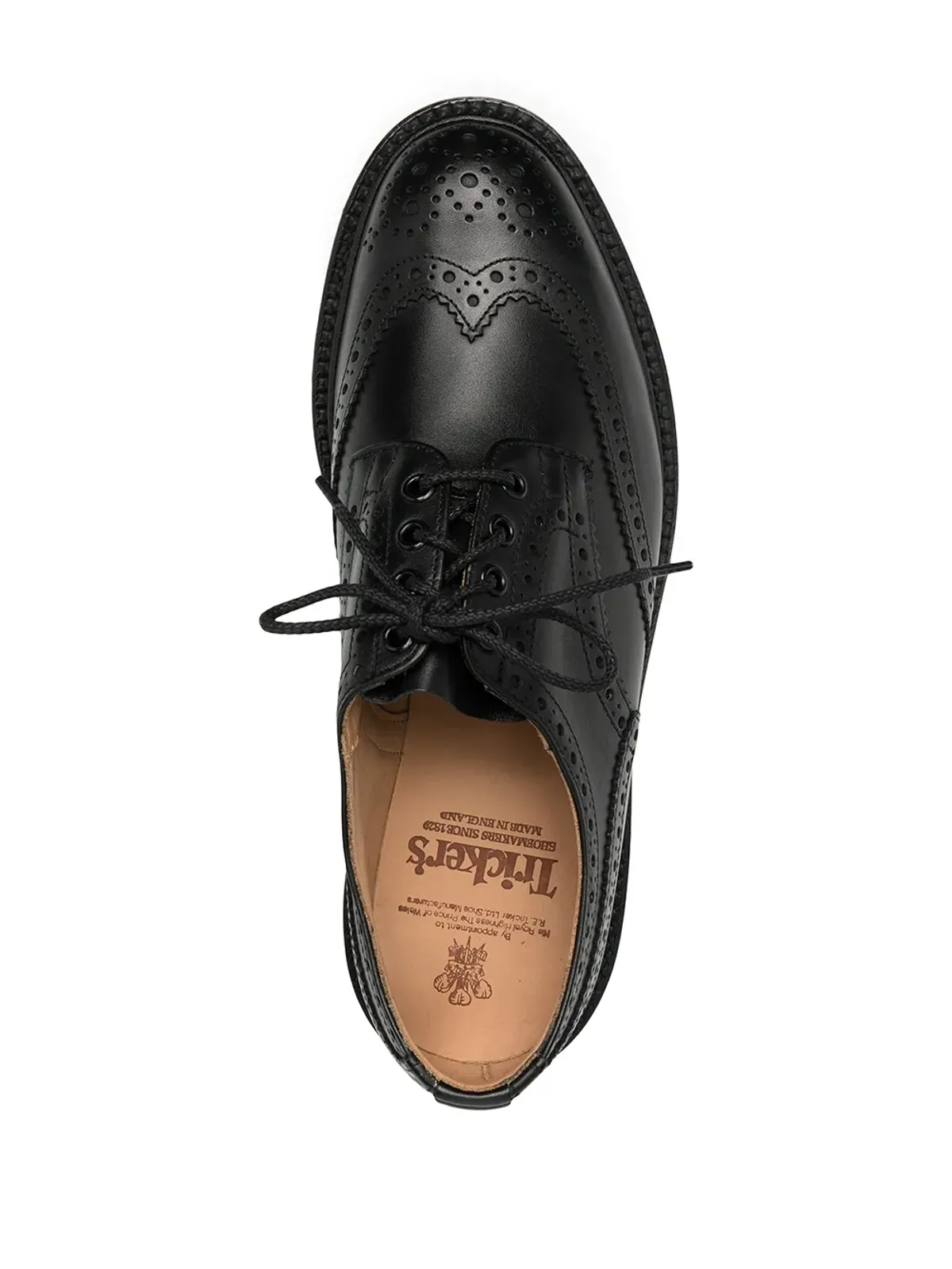 Tricker's ブラック レザー ダービーシューズ - 画像4