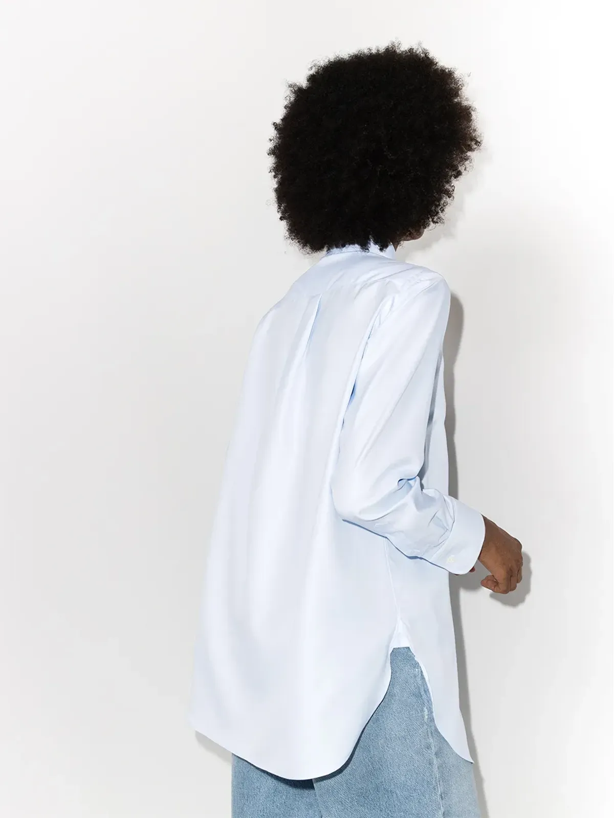 HommeGirls cotton button-up shirt - Blue - 画像3