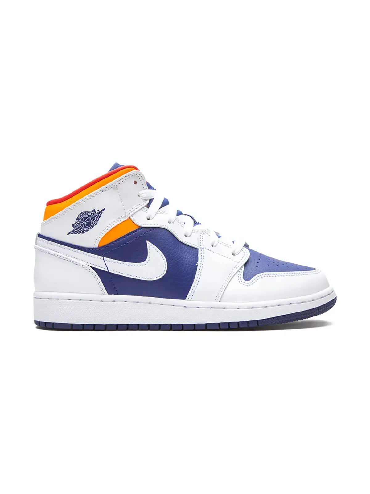 Jordan Kids Air Jordan 1 Mid White Deep Royal Blue スニーカー - 画像1