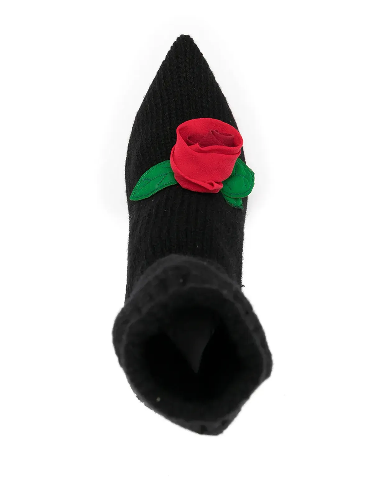 Dolce & Gabbana ニット風ローズ柄カーフブーツ - 画像4