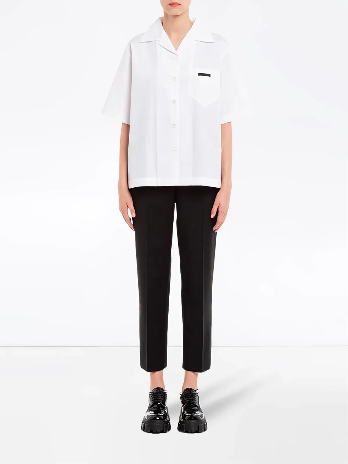 Prada パネル付きボウリング風シャツ - White - 画像2