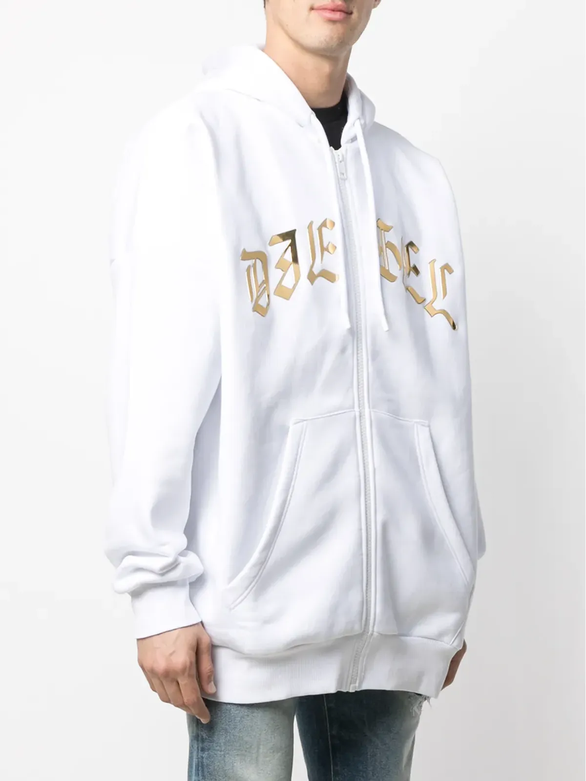 Diesel フォイルロゴ ジップアップフーディ - White - 画像3