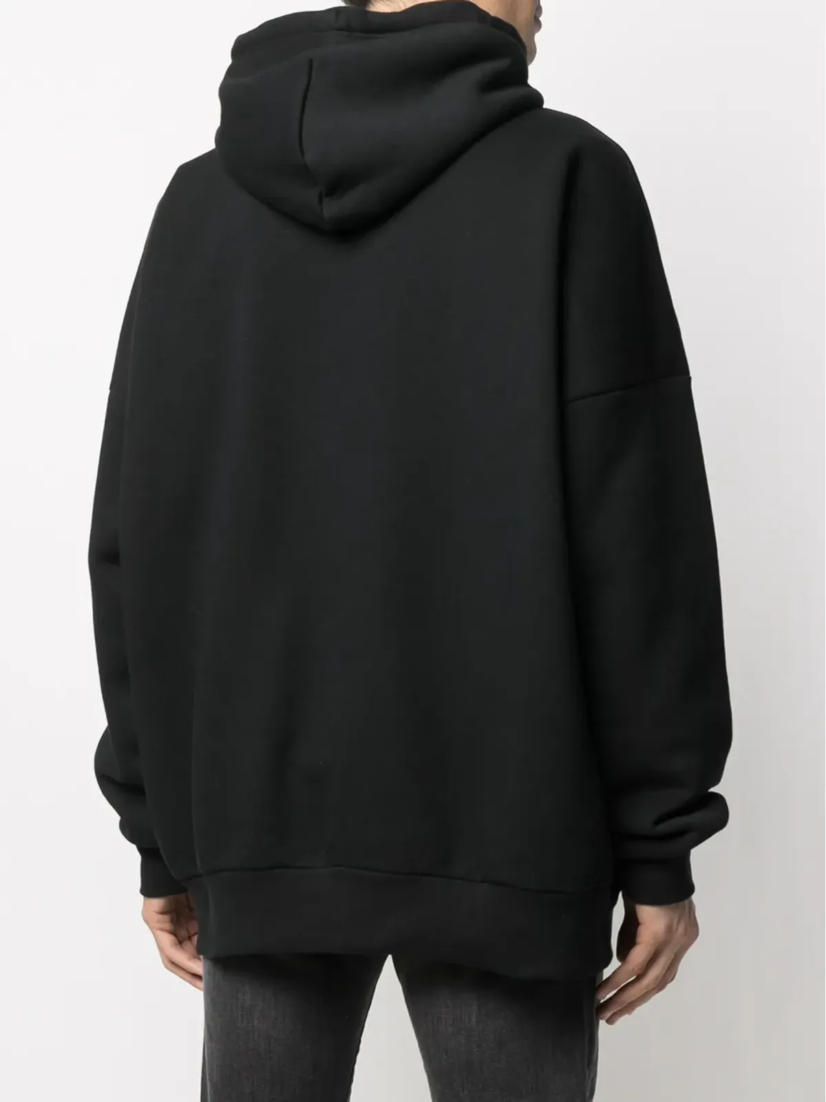 Diesel メタリックロゴ ジップアップフードパーカー ブラック - 画像4