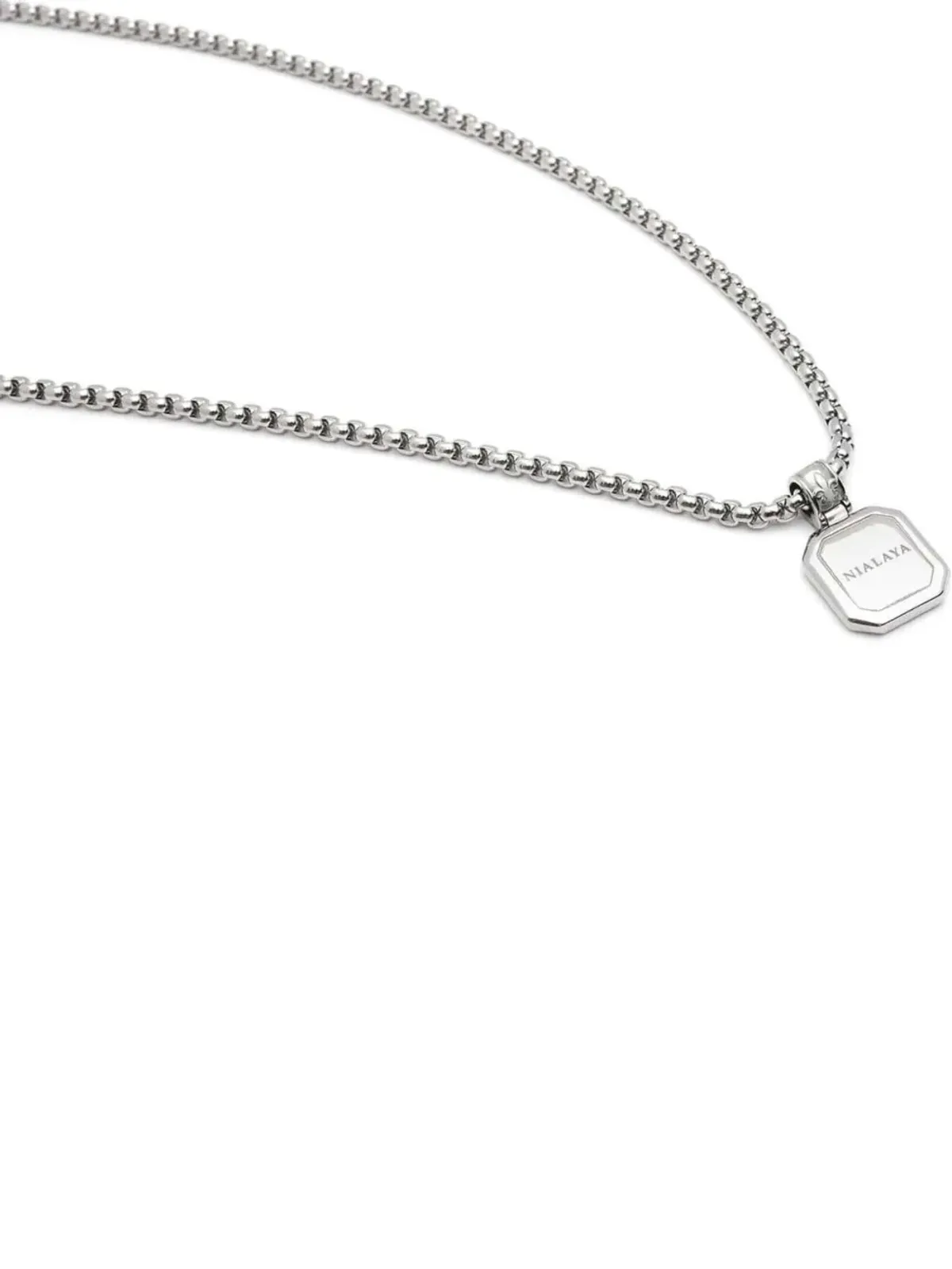 Nialaya Jewelry スクエアオニキス ペンダントチェーン ネックレス - 画像3