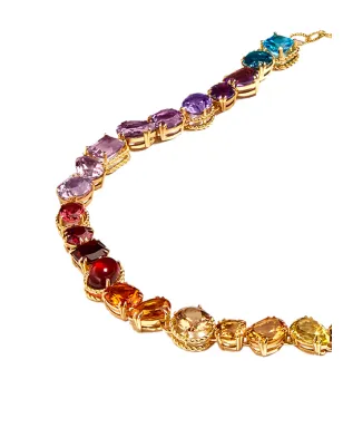 Dolce & Gabbana 18Kイエローゴールド虹色宝石ネックレス - サムネイル2