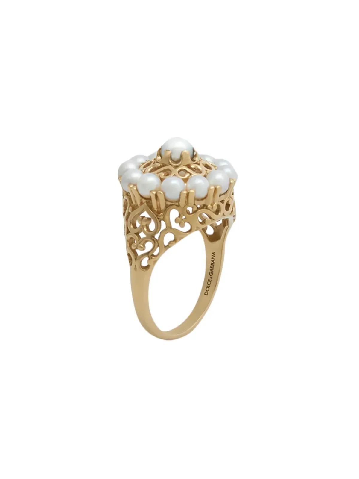 Dolce & Gabbana 18K イエローゴールド パール リング - 画像2