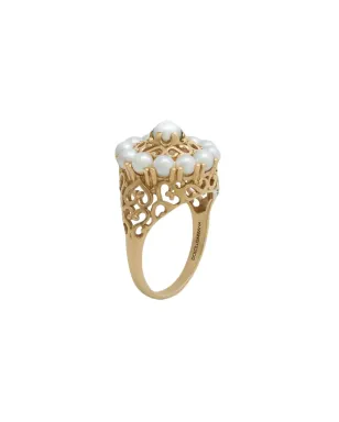 Dolce & Gabbana 18K イエローゴールド パール リング - サムネイル2