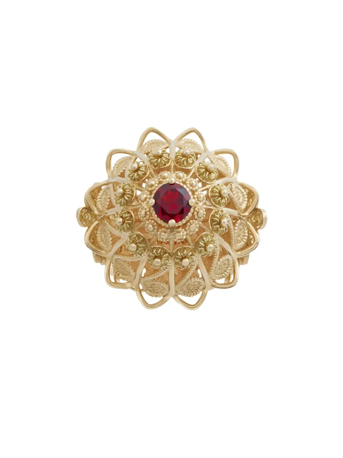 Dolce & Gabbana 18K イエローゴールド フィリグリーロロードライト ガーネット リング - 画像1