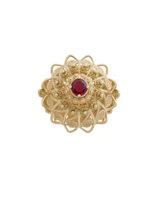 Dolce & Gabbana 18K イエローゴールド フィリグリーロロードライト ガーネット リング - サムネイル1
