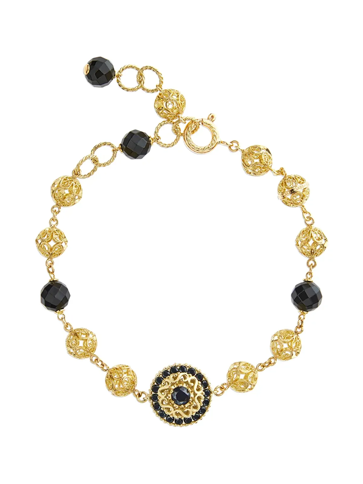 Dolce & Gabbana 18K イエローゴールド シチリア ジェイドとサファイア ブレスレット - 画像1