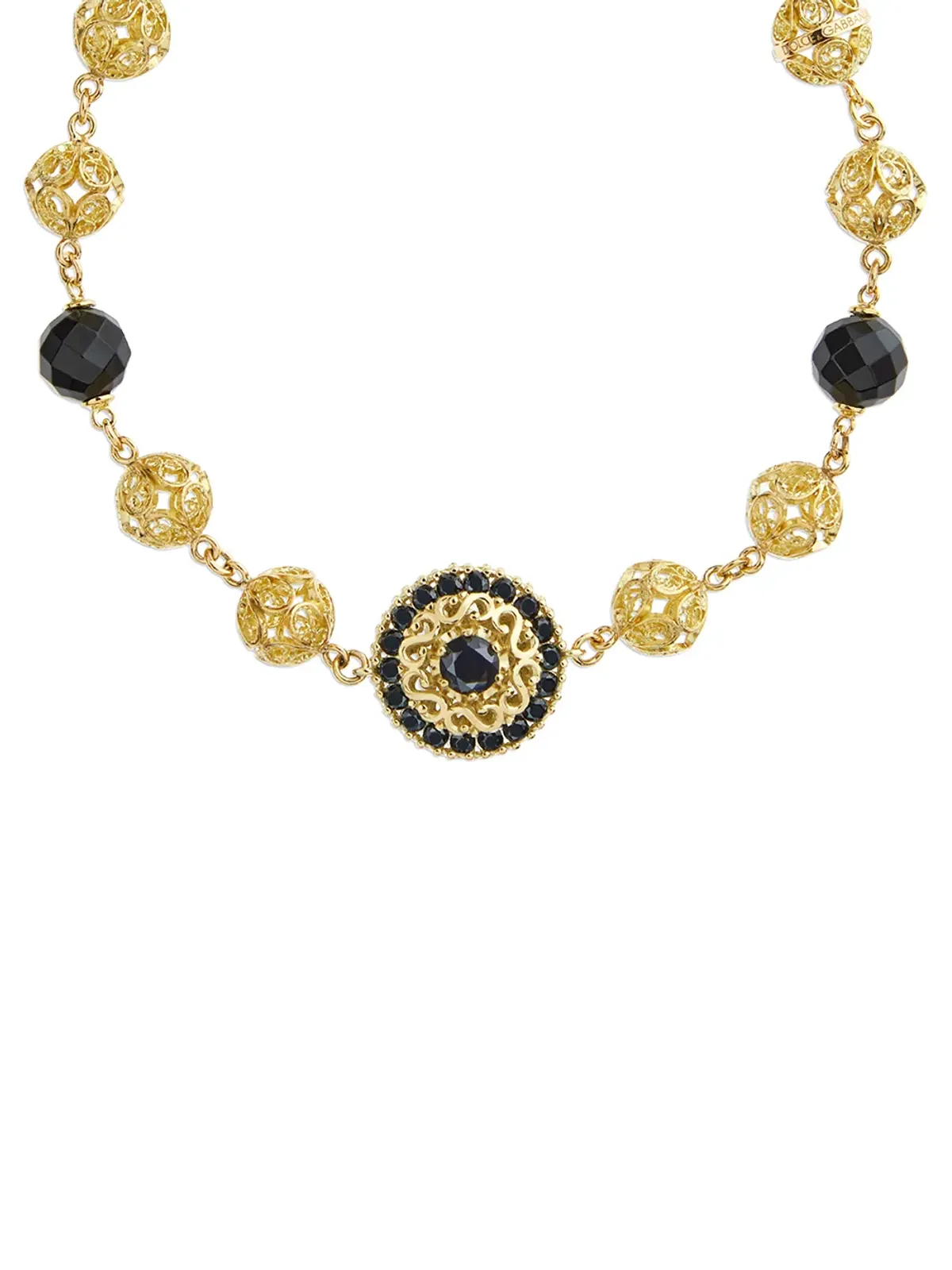 Dolce & Gabbana 18K イエローゴールド シチリア ジェイドとサファイア ブレスレット - 画像2