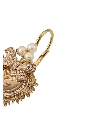 Dolce & Gabbana 18Kイエローゴールド デボーション ダイヤモンドと真珠のイヤリング - サムネイル2