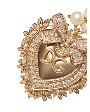 Dolce & Gabbana 18Kイエローゴールド デボーション ダイヤモンドと真珠のイヤリング - サムネイル3