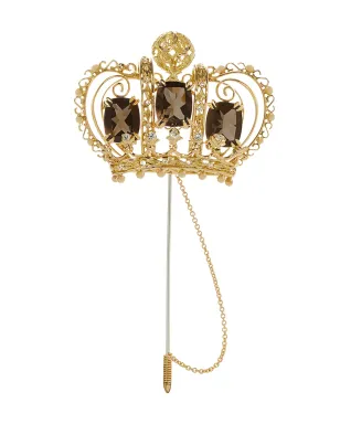 Dolce & Gabbana 18Kイエローゴールドとホワイトゴールド ロイヤルクォーツとダイヤモンド ブローチ - サムネイル1