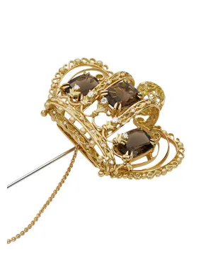 Dolce & Gabbana 18Kイエローゴールドとホワイトゴールド ロイヤルクォーツとダイヤモンド ブローチ - サムネイル2
