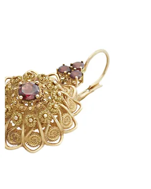 Dolce & Gabbana 18K イエローゴールド フィリグリー ロドライト ガーネット イヤリング - サムネイル2
