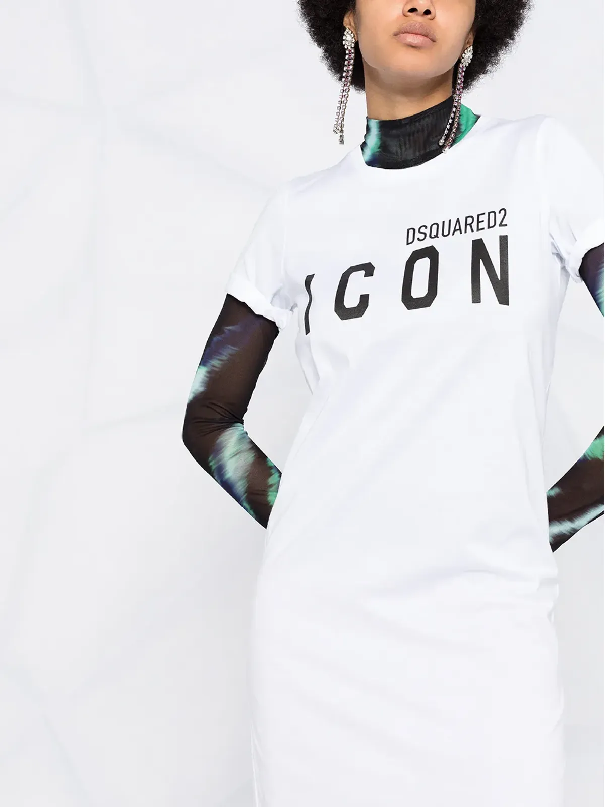 DSQUARED2 ロングプリントTシャツドレス - White - 画像5
