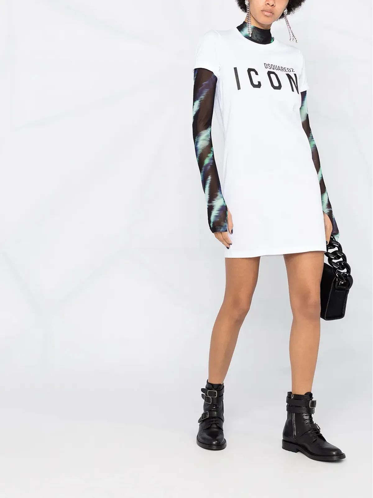 DSQUARED2 ロングプリントTシャツドレス - White - 画像2