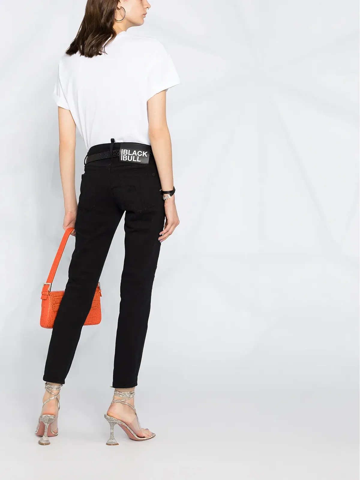 DSQUARED2 ミッドライズ クロップドジーンズ - ブラック - 画像4