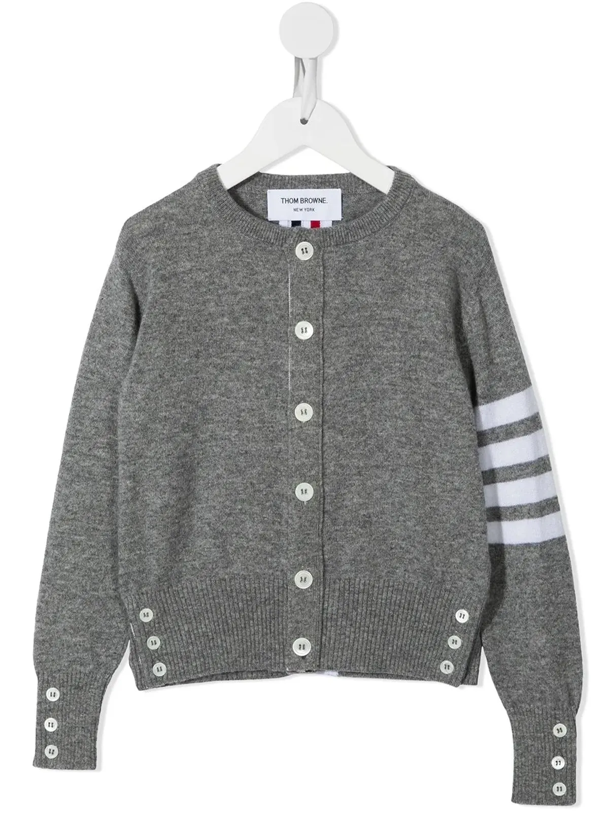 Thom Browne Kids 4-Bar クルーネック カシミア カーディガン - 画像1