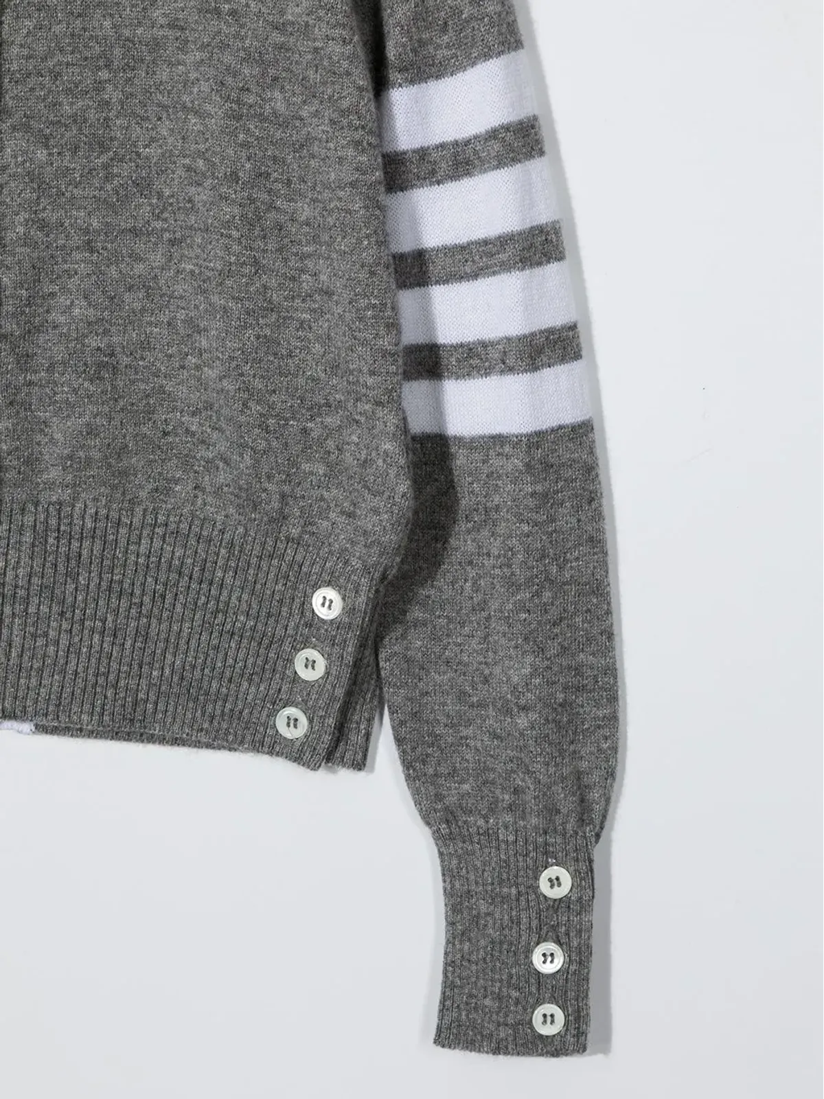 Thom Browne Kids 4-Bar クルーネック カシミア カーディガン - 画像3