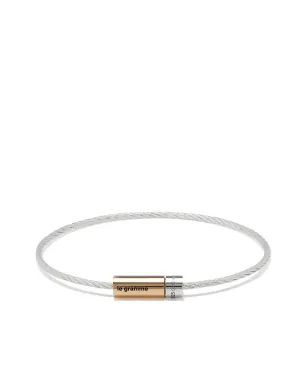 Le Gramme 18Kゴールドとシルバー 7g ポリッシュ バイカラー ケーブル ブレスレット - サムネイル1