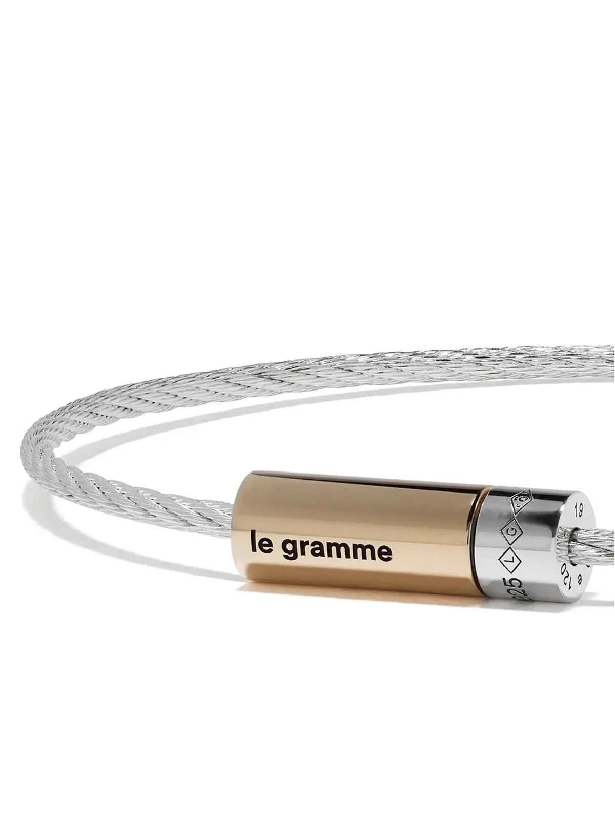 Le Gramme 18Kゴールドとシルバー 7g ポリッシュ バイカラー ケーブル ブレスレット - 画像4