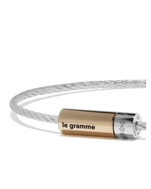 Le Gramme 18Kゴールドとシルバー 7g ポリッシュ バイカラー ケーブル ブレスレット - サムネイル4