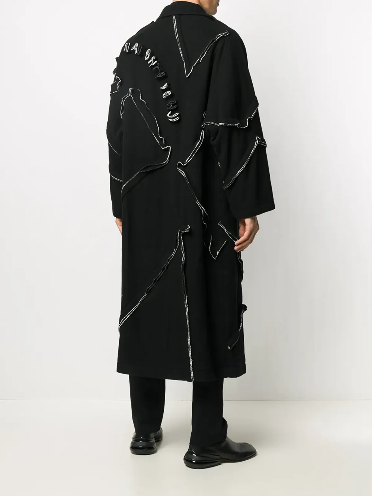 Yohji Yamamoto テクスチャード トリム コート - 画像4