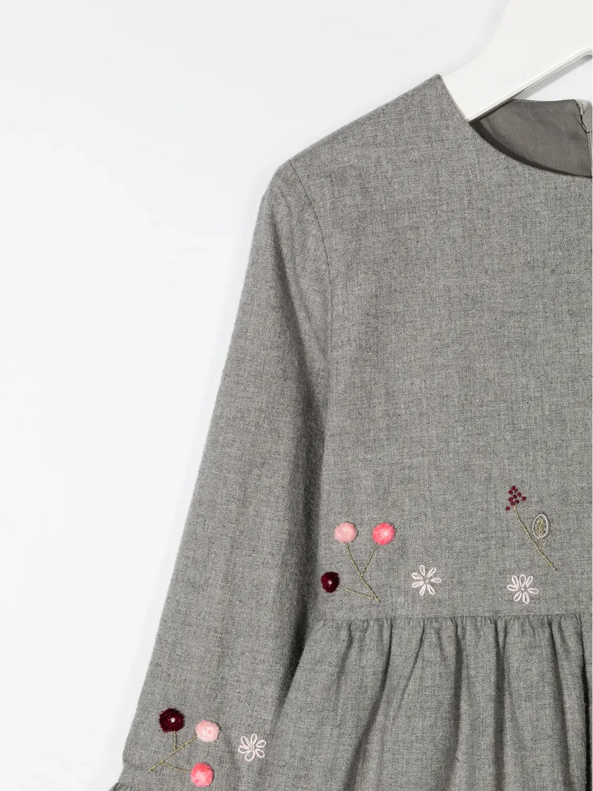 Il Gufo 花柄刺繍 ロング ティアードドレス - グレー - 画像3