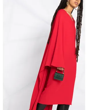 Valentino Garavani ケープスタイルVネック シルク ミディドレス - サムネイル5
