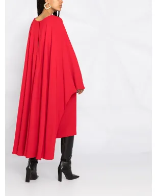 Valentino Garavani ケープスタイルVネック シルク ミディドレス - サムネイル4