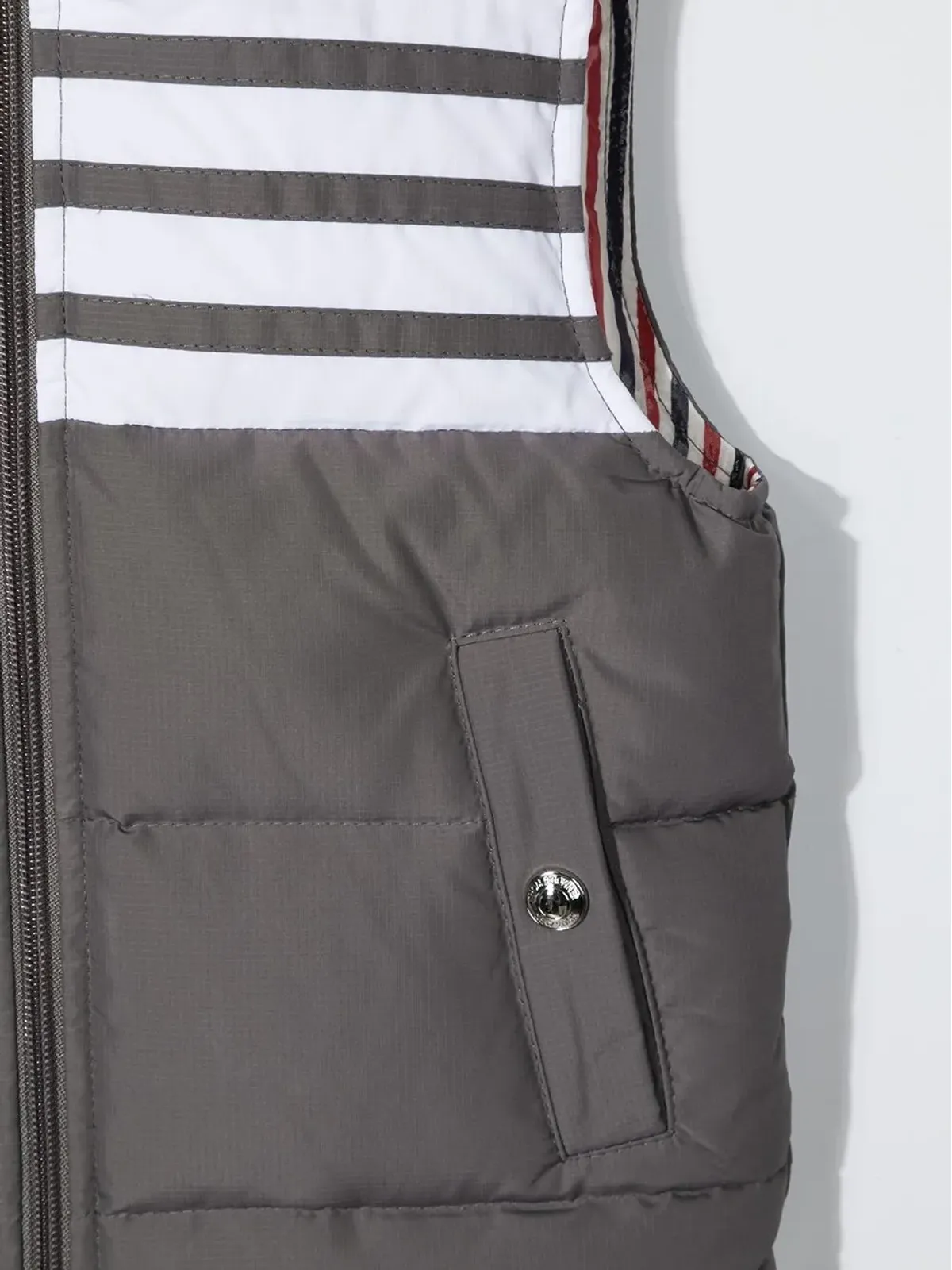 Thom Browne Kids ダウン入りノースリーブ4-Bar ベスト - 画像3
