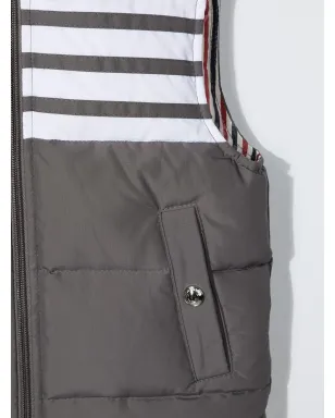 Thom Browne Kids ダウン入りノースリーブ4-Bar ベスト - サムネイル3