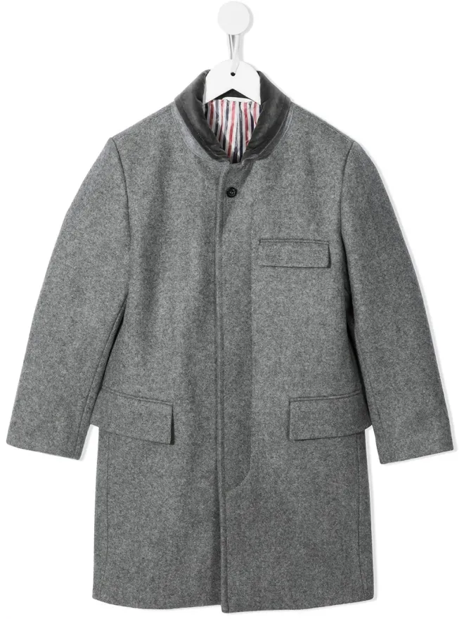 Thom Browne Kids Thom Browne Kids チェスターフィールド メルトンウールコートの商品画像