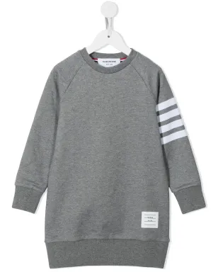 Thom Browne Kids ループバックジャージー4バー スウェットドレス グレー - サムネイル1