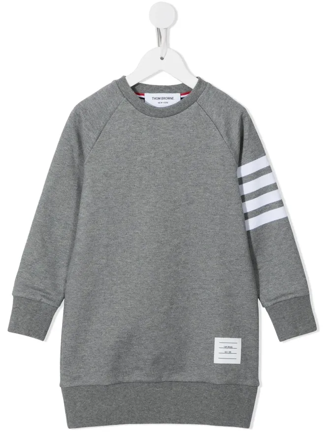 Thom Browne Kids Thom Browne Kids ループバックジャージー4バー スウェットドレス グレーの商品画像