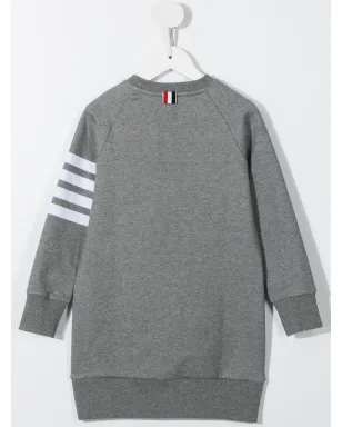 Thom Browne Kids ループバックジャージー4バー スウェットドレス グレー - サムネイル2