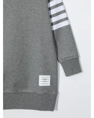 Thom Browne Kids ループバックジャージー4バー スウェットドレス グレー - サムネイル3